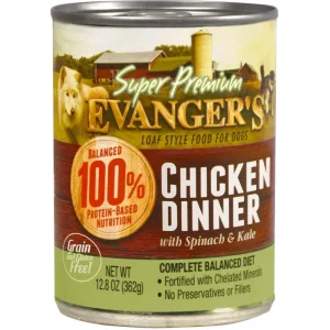 Evanger's Super Premium Wet Dog Food Chicken 12.8oz 12pk