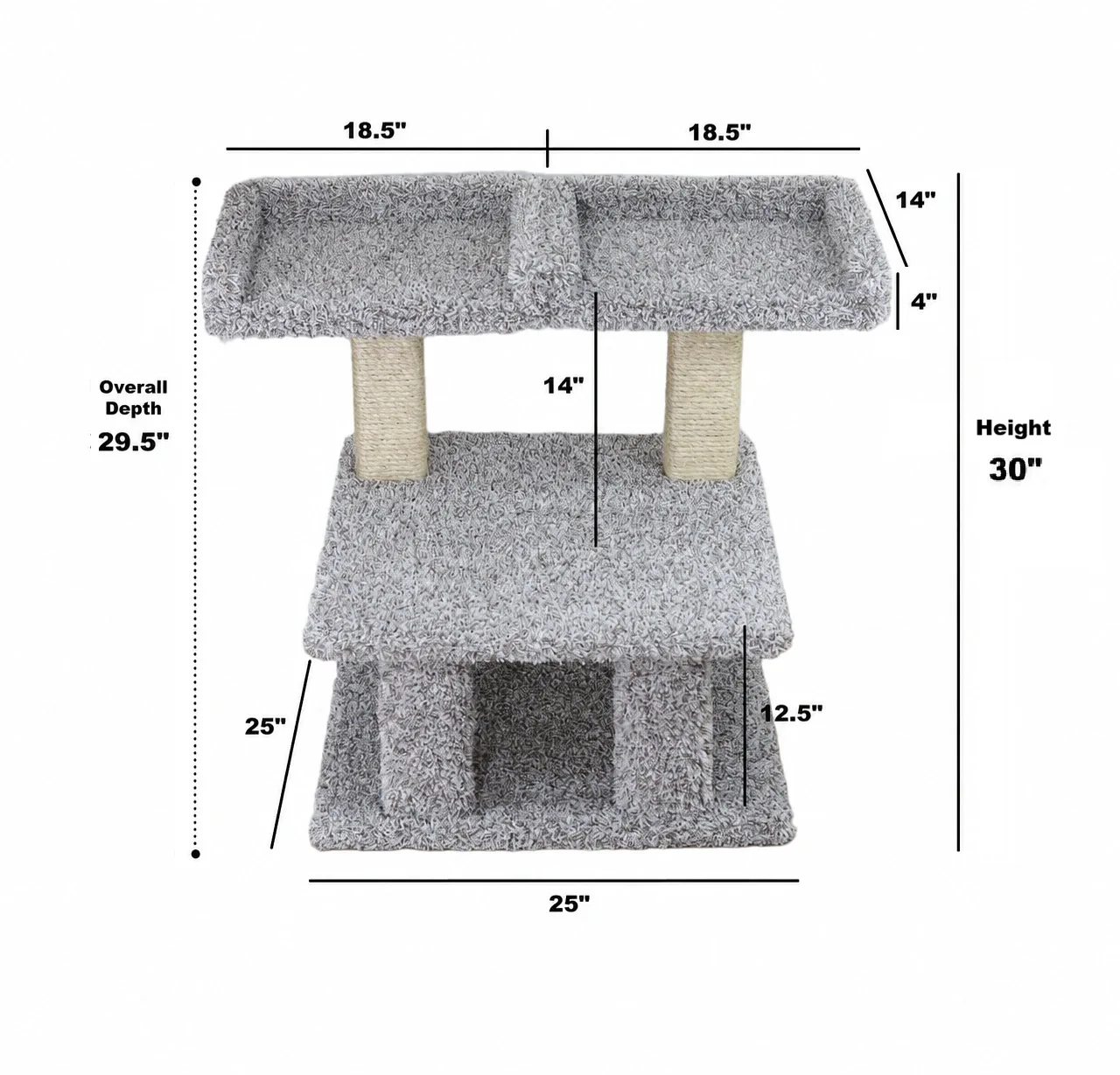 Extra Large Cat Post with Dual Window Perches for Large Cats - Image 2