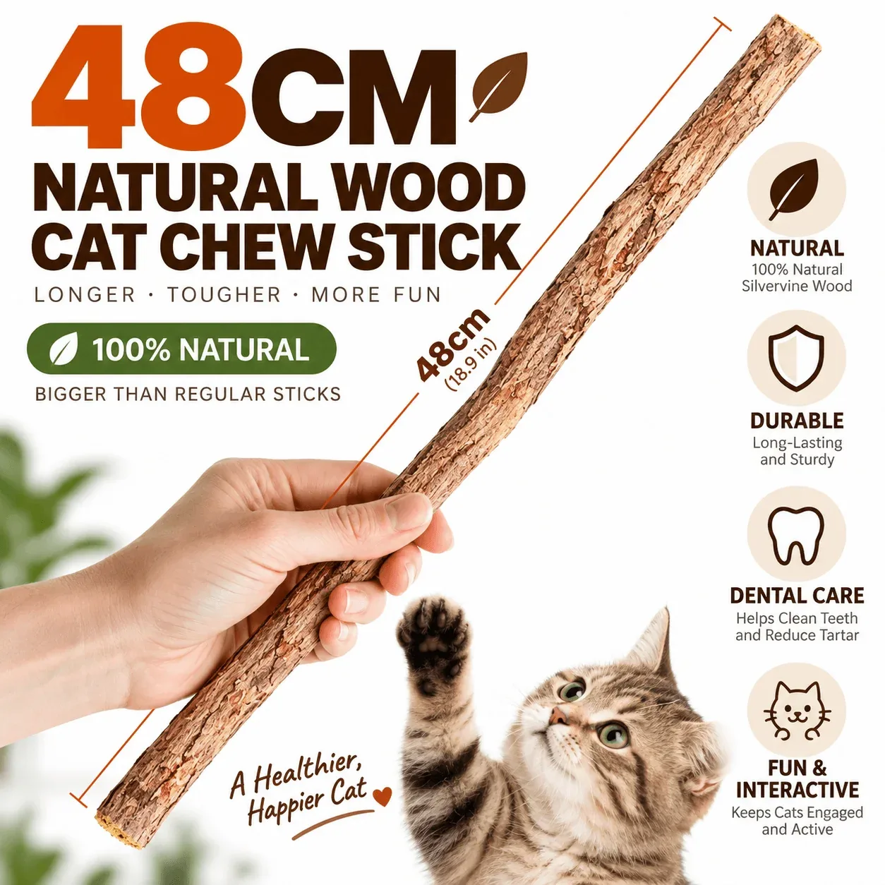 Extra-Long Silvervine Cat Chew Stick - Image 2