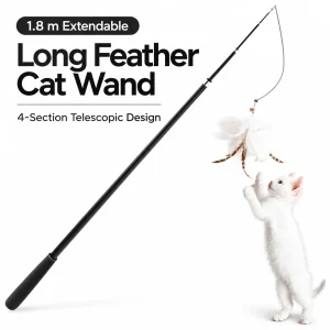 Extra-Long Telescopic Feather Cat Wand