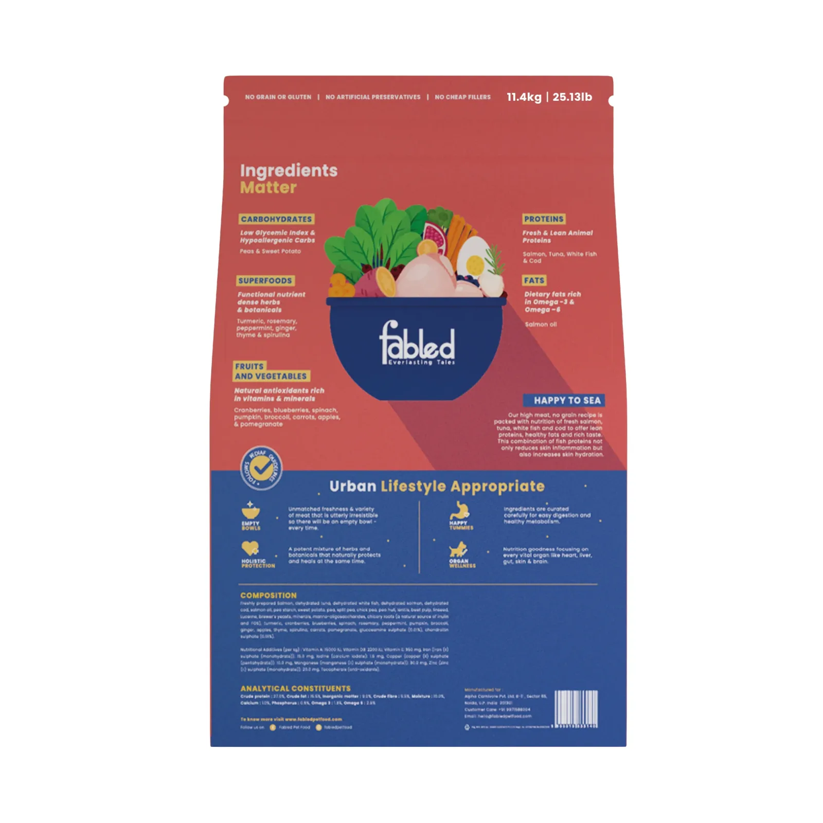 Fabled Happy to Sea Fresh Salmon Tuna White Fish and Cod Adult Dog Dry Food - Image 2