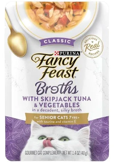 Fancy Feast Broths Skipjack Tuna Senior Cat - 16 pk / 1.4 oz