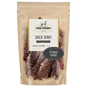 Farm Hounds – Duck Jerky – Premium Natural Duck Jerky for Dogs – Made from 100% Humanely Raised Duck – Break-to-Size – Great for Training & Treats – No Added Fillers – Made in USA – 3.5 oz – 1 Pack