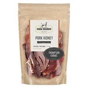 Farm Hounds – Pork Kidney – Premium Natural Pork Kidney Jerky For Dogs – Made From 100% Humanely Raised Pork – Organ Treats – Great For Training & Treats – No Added Fillers – Made in USA – 4oz -1 Pack