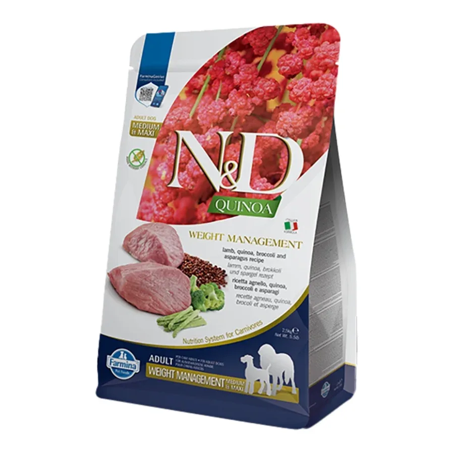 FARMINA DOG QUINOA WEIGHT MANAGEMENT LAMB MEDIUM/MAX 5.5LB