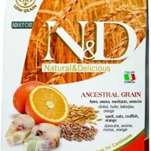 Farmina Natural And Delicious Adult Codfish & Orange Dry Cat Food-3.3-lb-{L+1}