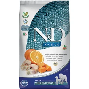 Farmina Natural & Delicious Ocean Codfish & Orange Pumpkin Adult Medium & Maxi 26.4lb {L+x}