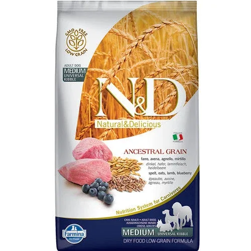 Farmina N&d Ancestral Low Grain Medium Adult Lamb & Blueberry Dry Dog Food-5.5-lb-{L+x}(DD) - Image 2