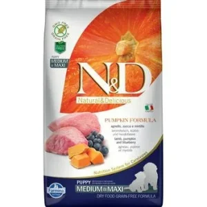 Farmina N&d Grain-free Pumpkin Lamb & Blueberry Puppy Medium & Maxi 5.5lb {L+1x}