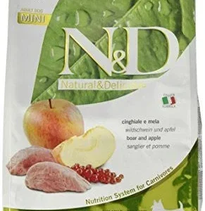 Farmina N&d Natural And Delicious Grain Free Mini Adult Wild Boar & Apple Dry Dog Food-5.5-lb-{L-x}