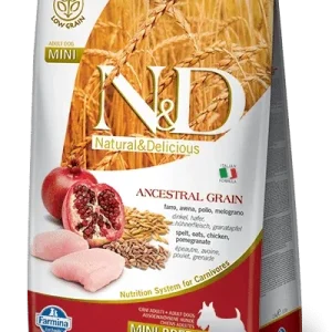 Farmina N&d Natural And Delicious Low Grain Mini Adult Chicken & Pomegranate Dry Dog Food-5.5-lb-{L-x}