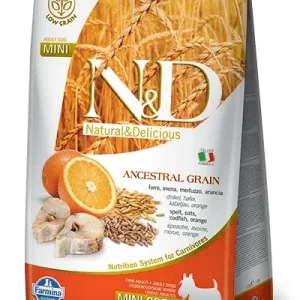 Farmina N&d Natural And Delicious Low Grain Mini Adult Codfish & Orange Dry Dog Food-5.5-lb-{L+x}