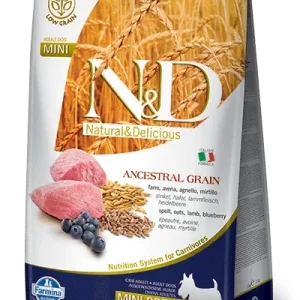 Farmina N&d Natural And Delicious Low Grain Mini Adult Lamb & Blueberry Dry Dog Food-15.4-lb-{L+1x}