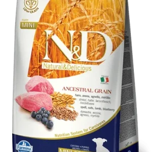 Farmina N&d Natural And Delicious Low Grain Mini Puppy Lamb & Blueberry Dry Dog Food-15.4-lb-{L+1x}