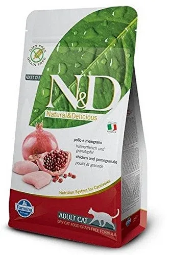 Farmina N&d Natural And Delicious Prime Adult Chicken & Pomegranate Dry Cat Food-3.3-lb-{L-xR}