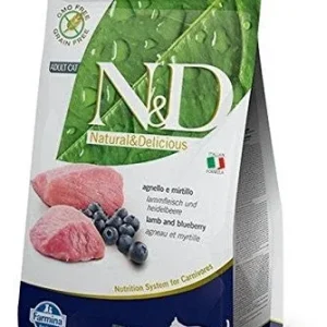 Farmina N&d Natural And Delicious Prime Adult Lamb & Blueberry Dry Cat Food-3.3-lb-{L-x}