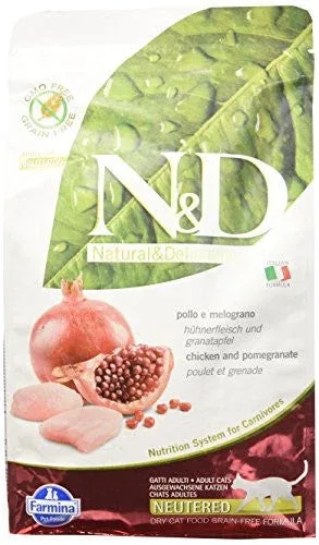 Farmina N&d Natural And Delicious Prime Neutered Adult Chicken & Pomegranate Dry Cat Food-3.3-lb-{L+1x} - Image 2