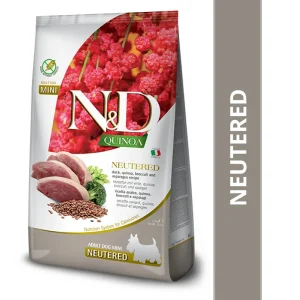 Farmina N&D Neutered Quinoa Duck, Broccoli & Asparagus Adult Mini Dog Dry Food
