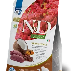 Farmina N&D Quinoa Skin & Coat w/ Venison, Quinoa, Coconut & Turmeric Recipe Adult All Breeds Dry Dog Food