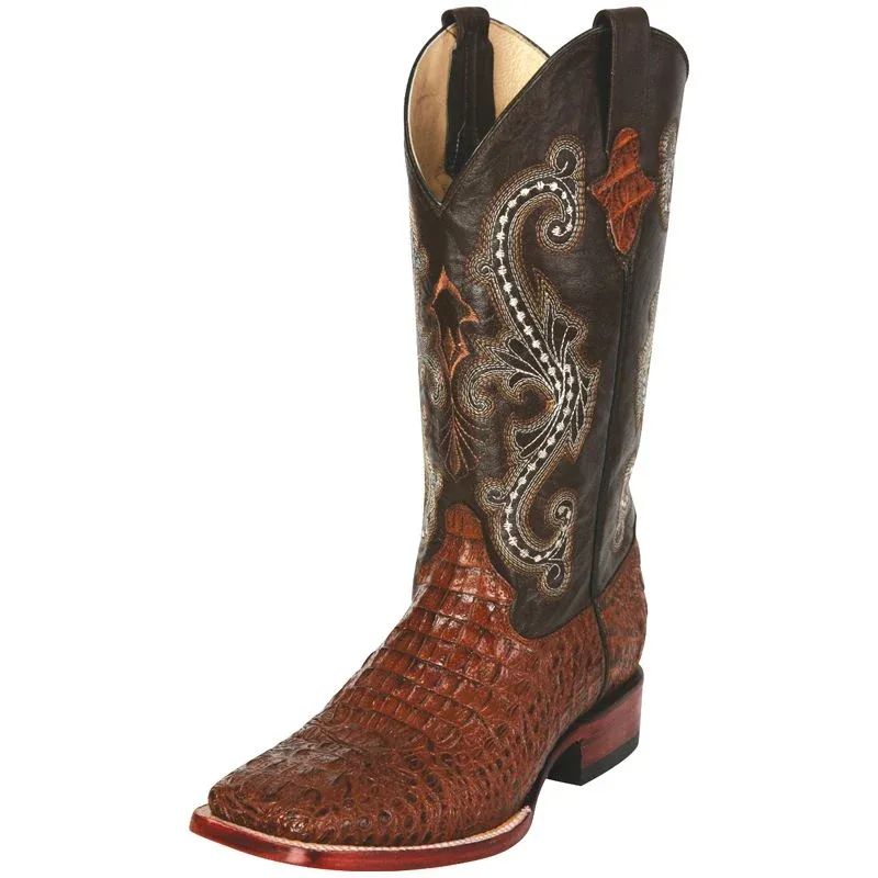 Ferrini Men's Sport Rust Caiman Print Cowboy Boots