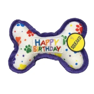 Fetch Your Own Adventure Happy Birthday Day Bone Plush Dog Toy