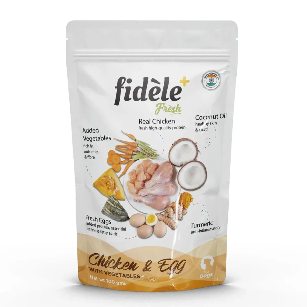Fidele Plus Fresh Chicken & Egg with Vegetables Dog Wet Food - Image 2