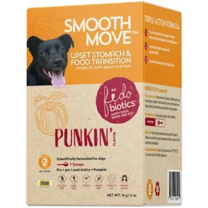 Fidobiotics Smooth Move Upset Stomach & Food Transition Probiotic Supplement for Dogs
