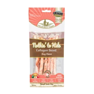 Fieldcrest Farms Nothin' to Hide Collagen Twist Stix Dog Chew Salmon, Small, 10 ct
