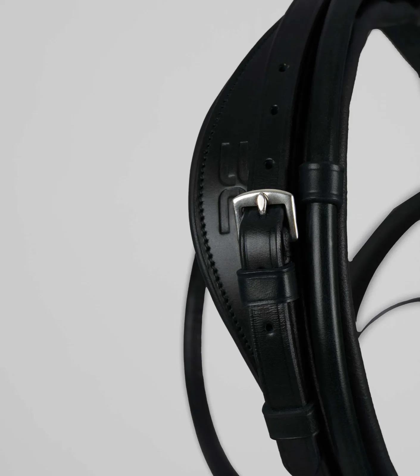Finetti Anatomical Rolled Leather Snaffle Bridle with Flash Black - Image 2