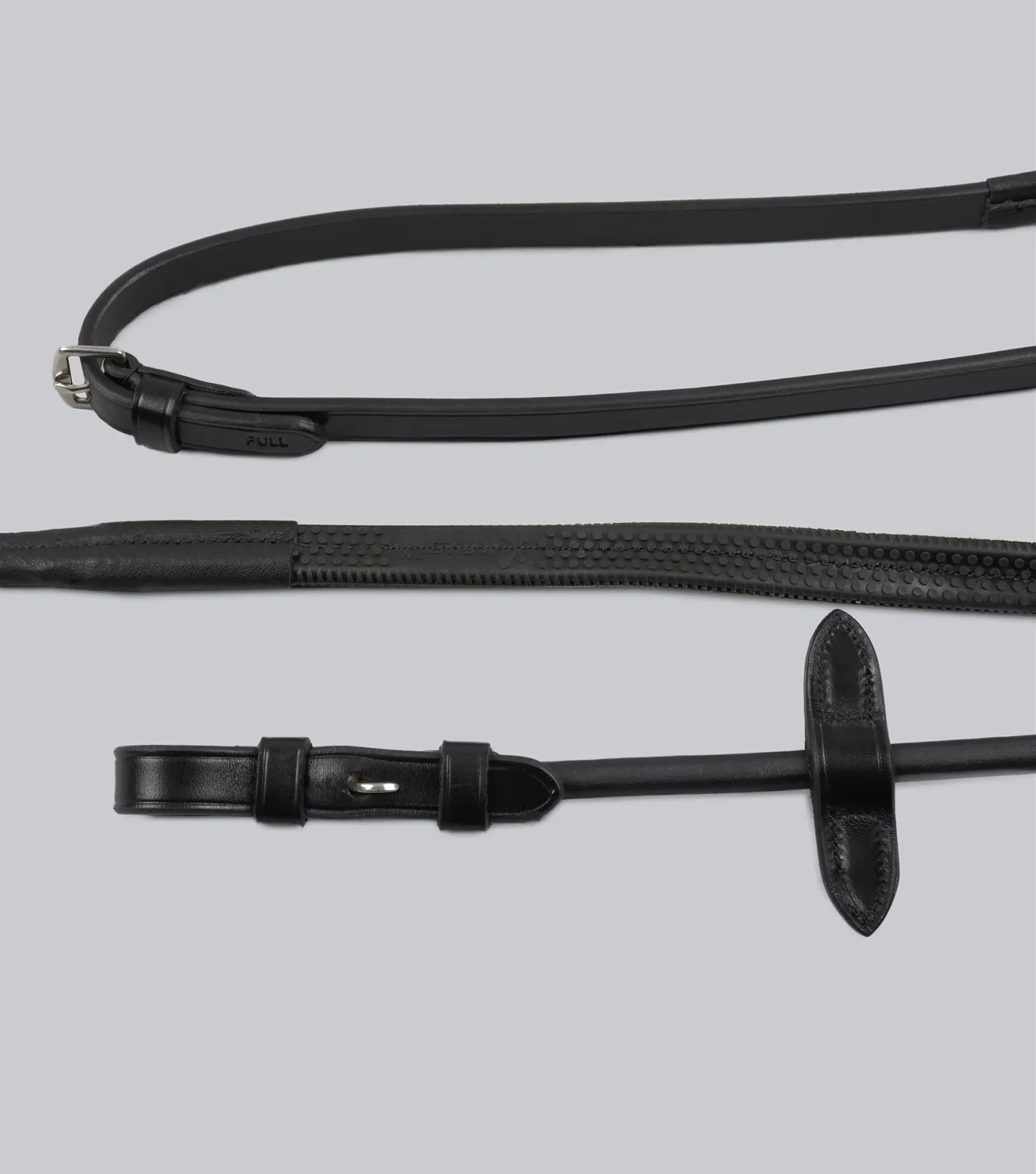 Finetti Rolled Leather Reins Black