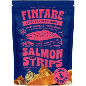 Finfare Sashimi Grade Salmon Skin Strips Cold Smoked & Freeze