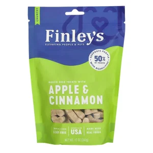 Finleys Dog Crunchy Biscuits Apple And Cinnamon, 12 oz
