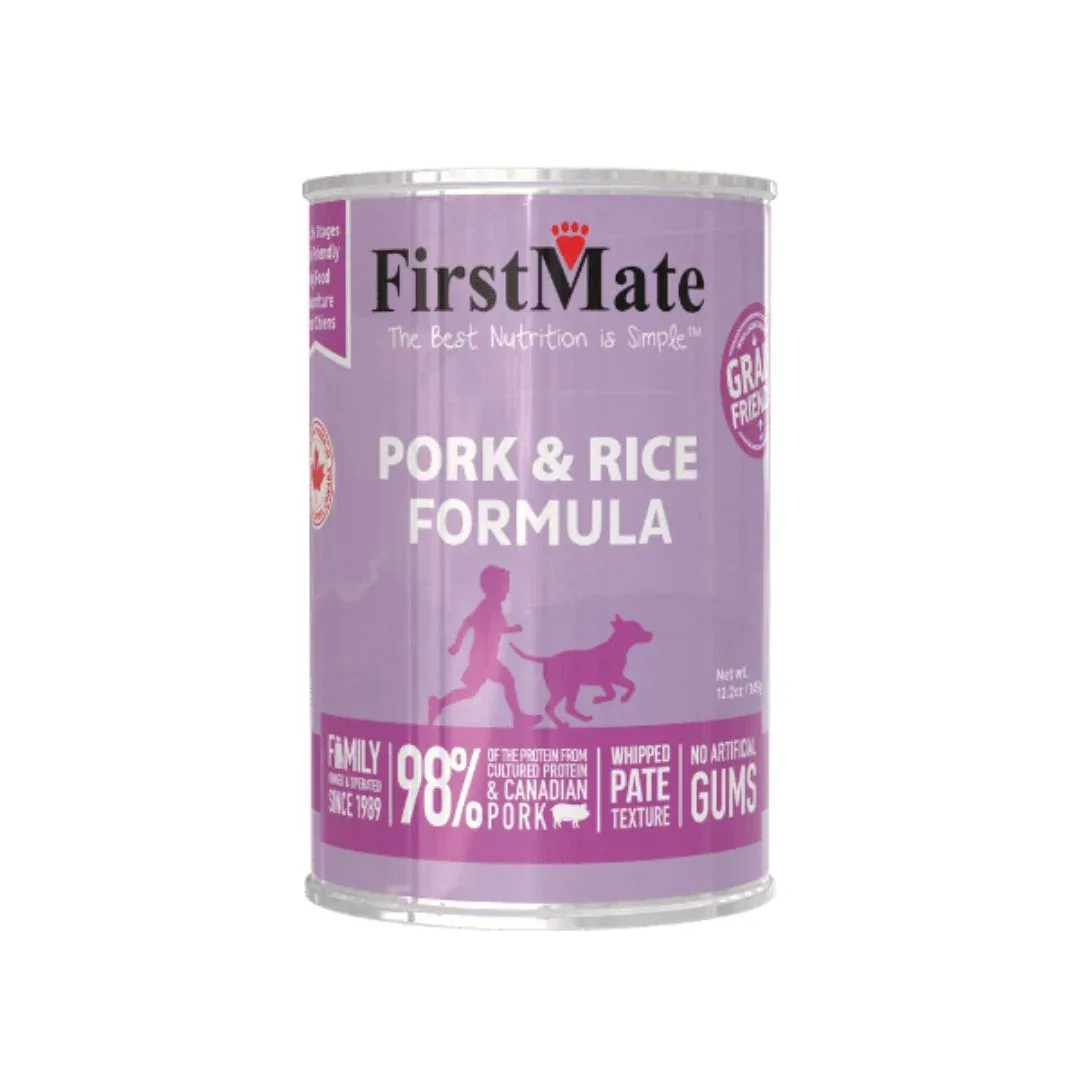 FirstMate Dog Limited Ingredient Grain Friendly Pork & Rice, 12.2 oz each, Case of 12