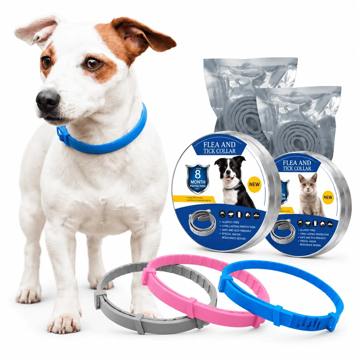 Flea & Tick Collar for Dogs & Cats β Adjustable, Water-Resistant Pet Collar