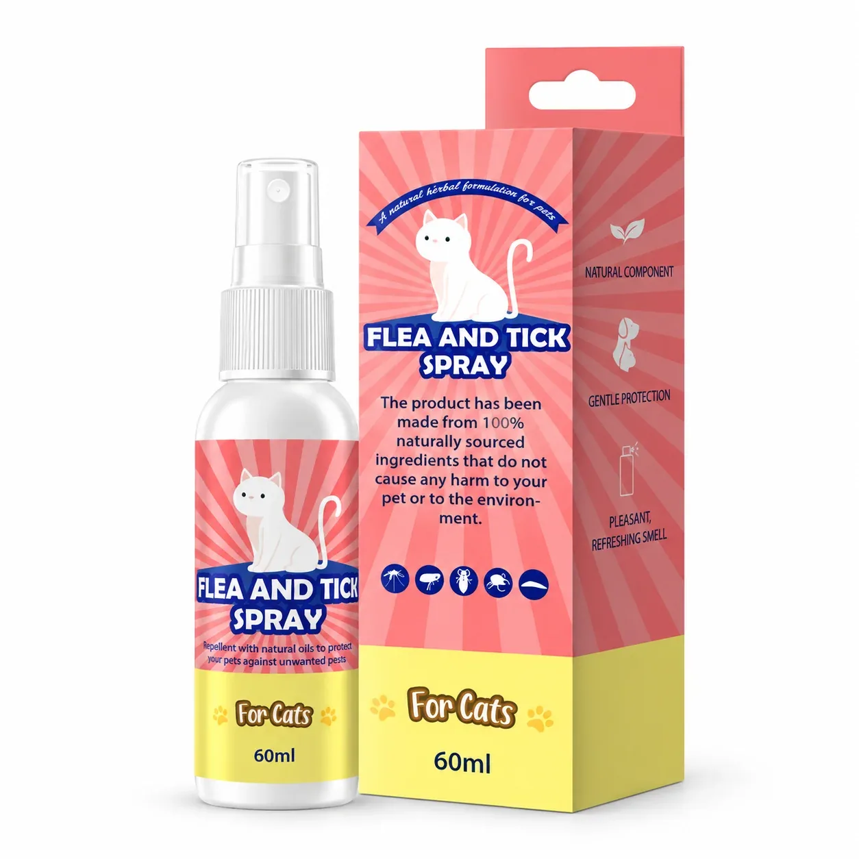 Flea & Tick Spray – Choose Dog or Cat Formula, 2 fl oz (60 mL) - Image 2