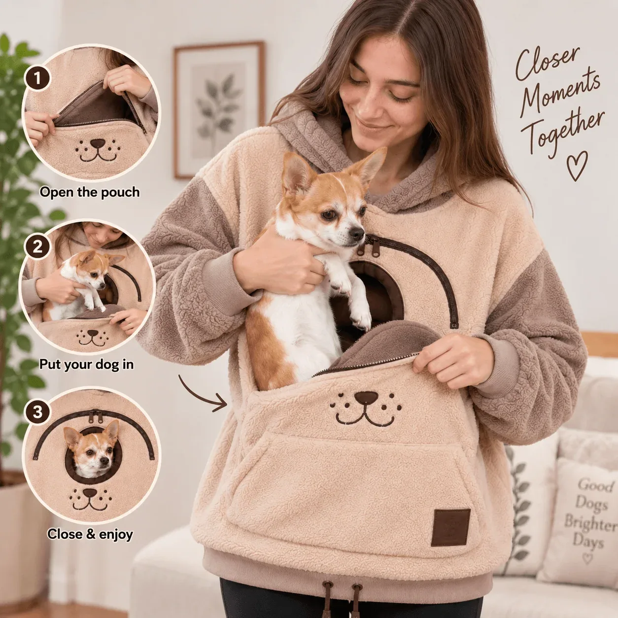 Fleece Pet Carrier Hoodie – Cozy Pullover for Small Dogs - Image 2