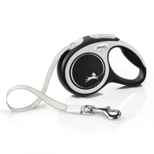 Flexi Comfort 10ft Tape Dog and Cat Leash in Black Grey XSM up to 26lbs