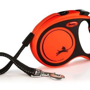 Flexi Xtreme Retractable Leash Orange & Black Medium, 16 ft