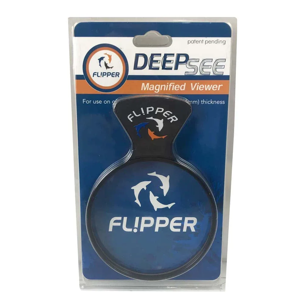 Flipper Cleaner DeepSee Magnified Aquarium Viewer Black, Clear 4 in