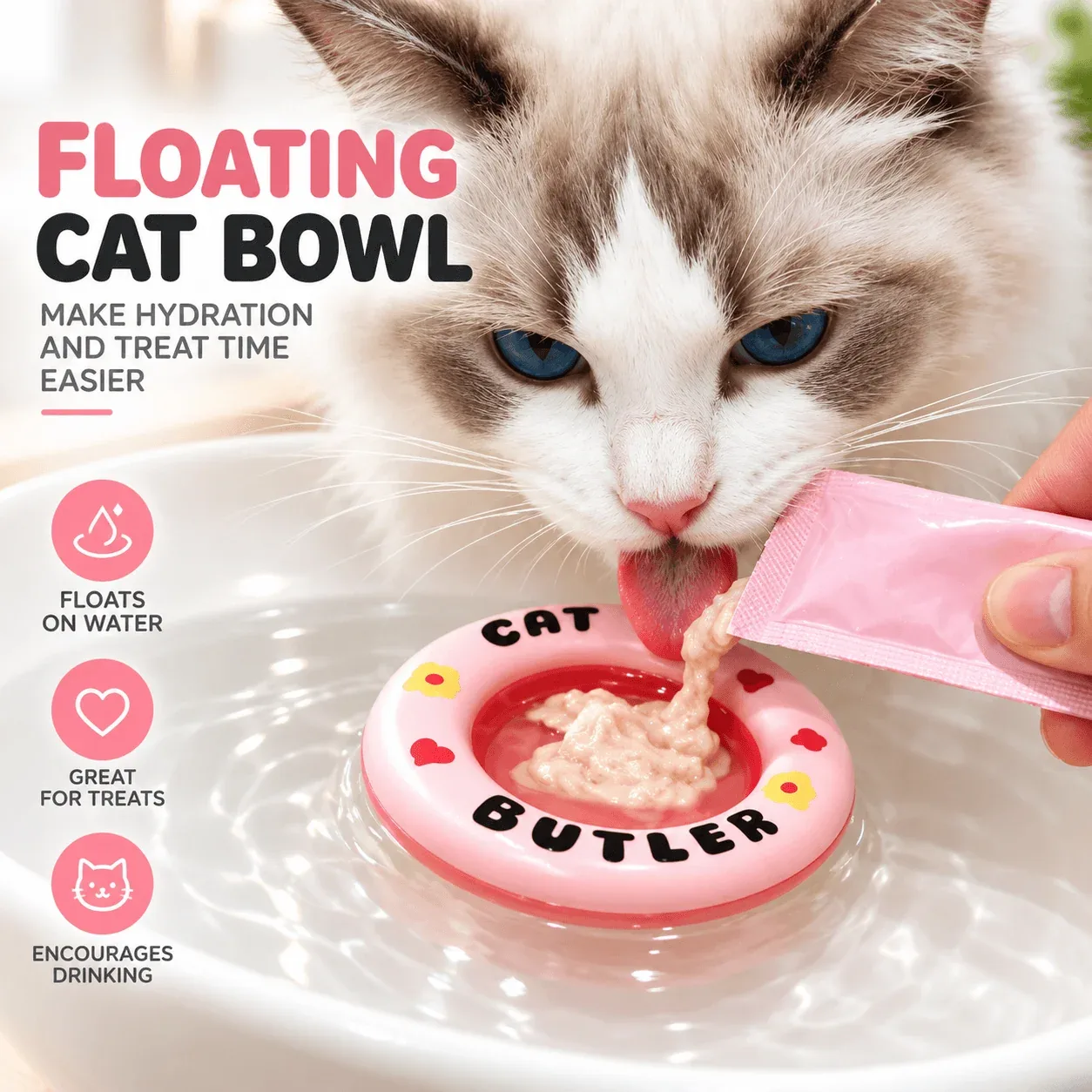 Floating Cat Water Dishes (2-Pack) – Treat-Friendly Drinking Bowl Inserts - Image 2