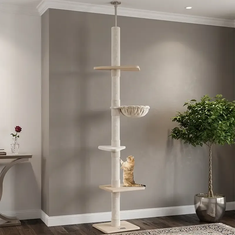 Floor-to-Ceiling Cat Tree – 5-Tier Climbing Tower with Sisal Posts