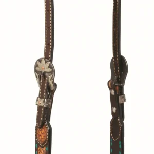 Floral Buckstitch Sl/Ear Headstall