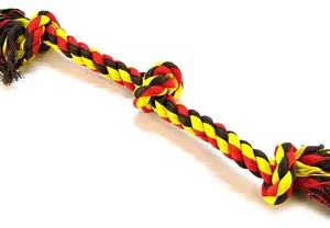 Flossy Chews Colored 3 Knot Tug Rope Large - 25" Long