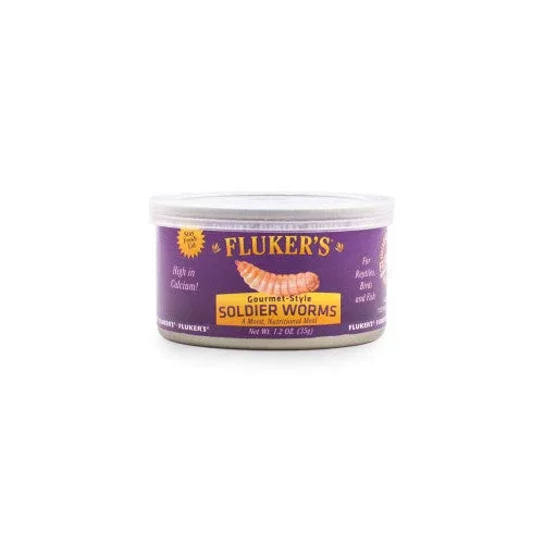 Fluker's Gourmet-Style Canned Soldier Worms Reptile Wet Food 1.2 oz - Image 2