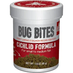 Fluval Bug Bites Small Medium Cichlid Granules 1.6oz A6580{L+7}
