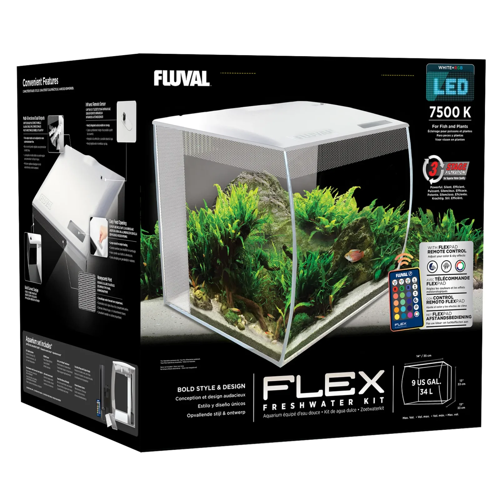 Fluval Flex 9 Aquarium Kit, White - Image 2