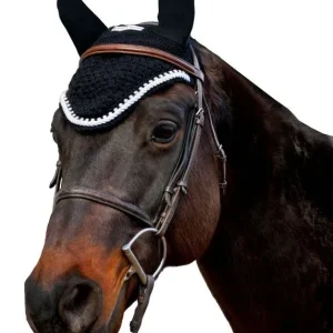 Fly Bonnet /Silver Rope/Crystals Cob Black