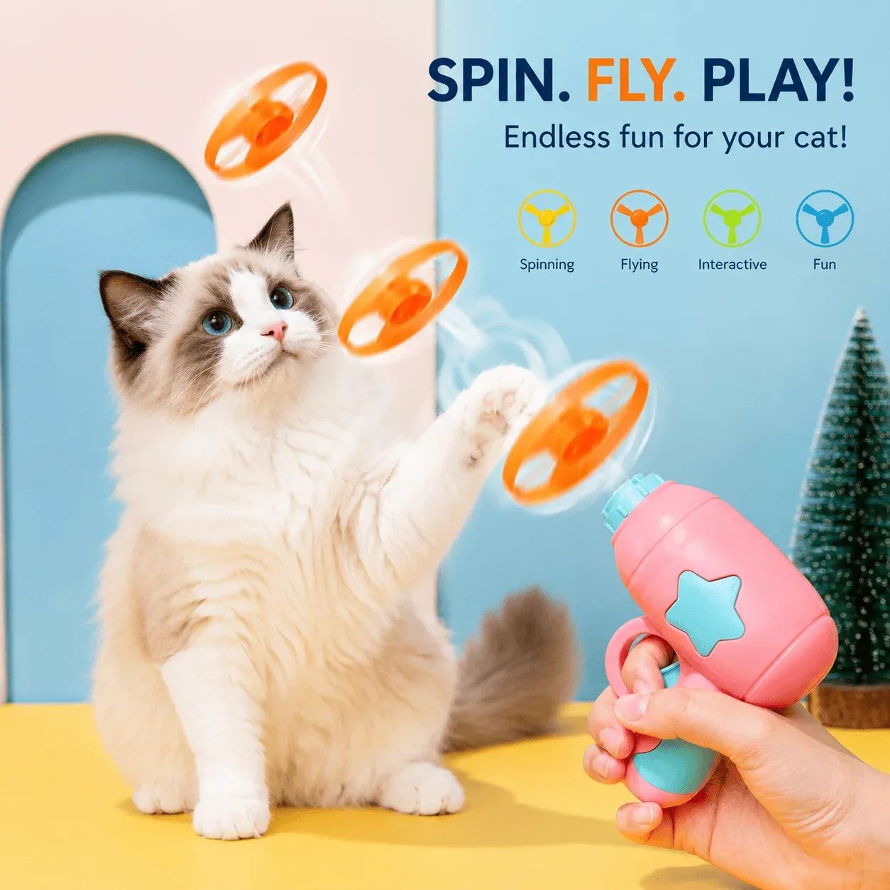 Flying Disc Launcher Cat Toy - Image 2