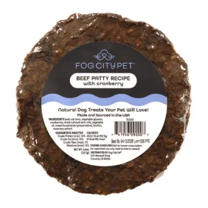 Fog City Pet Beef Patty Recipe w/ Cranberry Dog Chew Treat