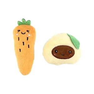 Fog City Pet Carrot & Avocado Duo Plush Catnip Cat Toys, 2